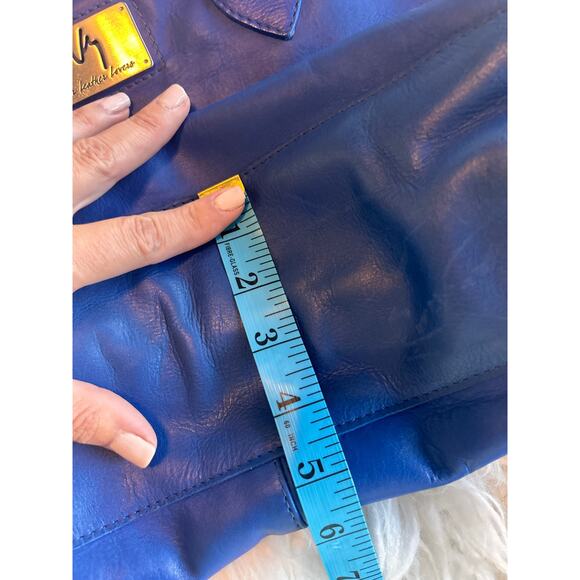 Velez Artisan Women's Leather Shoulder Tote Bag Travel Casual Everyday Blue - Picture 13 of 15